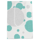 BRIDE Blauwgroen blauwe poka Dot Shower Tiara Part Medium Cadeauzakje (Achterkant)