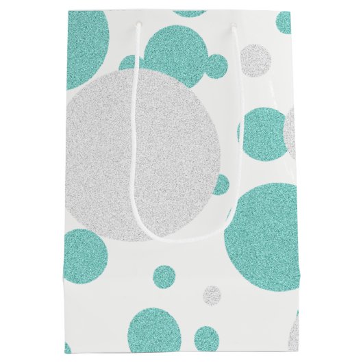 BRIDE Blauwgroen blauwe poka Dot Shower Tiara Part Medium Cadeauzakje (Achterkant)