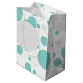 BRIDE Blauwgroen blauwe poka Dot Shower Tiara Part Medium Cadeauzakje (Achterkant Gekanteld)