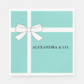 Bride Blauwgroen Blauwe Shower Persoonlijke Tiara Servetten (Voorkant)