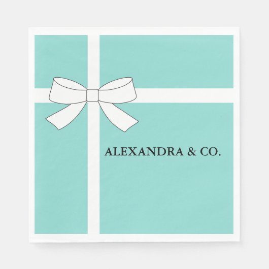 Bride Blauwgroen Blauwe Shower Persoonlijke Tiara  Servetten (Voorkant)