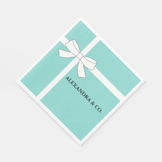 Bride Blauwgroen Blauwe Shower Persoonlijke Tiara  Servetten (Hoek)