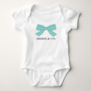 BRIDE Blauwgroen Blue Bow Tutu Shower Party Romper