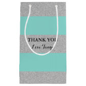 BRIDE Blauwgroen Blue en Silver Shower Klein Cadeauzakje (Voorkant)