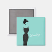 BRIDE Blauwgroen Blue Little Black Dress Shower Pa Magneet (Voorkant / Achterkant)