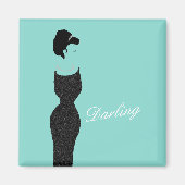BRIDE Blauwgroen Blue Little Black Dress Shower Pa Magneet (Voorkant)