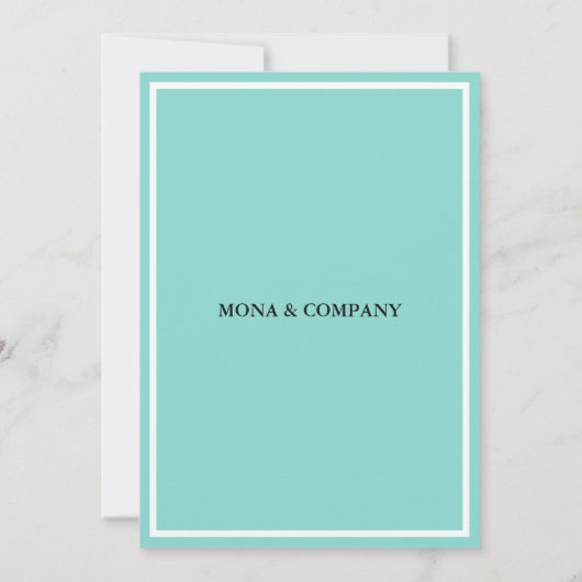 Bride Blauwgroen Blue Tea Bridal Brunch Shower Par (Achterkant)