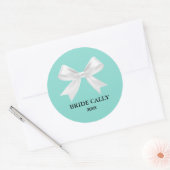 BRIDE Blauwgroen Blue Tiara Party Klassieke Round  Ronde Sticker (Envelop)