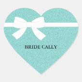 BRIDE Blauwgroen Blue Tiara Party - Persoonlijk Hart Sticker (Voorkant)