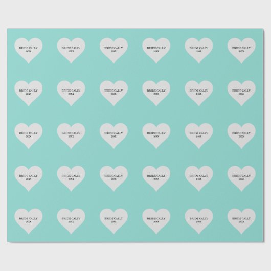 BRIDE Blauwgroen Blue Tiara Shower Party - Geperso Cadeaupapier (Vlak)