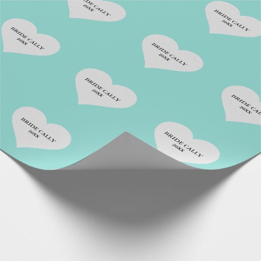 BRIDE Blauwgroen Blue Tiara Shower Party - Geperso Cadeaupapier (Hoek)