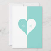 BRIDE Blauwgroen Blue You & Me Wedding Suite Party Kaart (Voorkant)