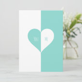 BRIDE Blauwgroen Blue You & Me Wedding Suite Party Kaart (Staand voorkant)