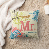 Bride Blauwgroen Damask Love Bird Mr Forever Kussen (Deken)