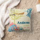 Bride Blauwgroen Damask Love Bird Mrs Forever Kussen (Deken)