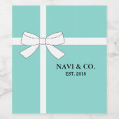 BRIDE Blauwgroen Shower Tiara Party - Gepersonalis Wijn Etiket (Enkel label)