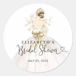 Bride Blonde Dress Floral Welcome Vrijgezellenfees Ronde Sticker