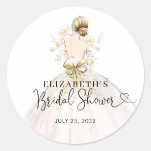 Bride Blonde Dress Floral Welcome Vrijgezellenfees Ronde Sticker