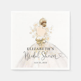 Bride Blonde Dress Pink Gold Floral Vrijgezellenfe Servet