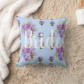 Bride Blue Flowers Floral Wedding Decor Cushion Kussen (Deken)