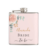 Bride blush roos florale eucalyptus bachelorette heupfles (Voorkant)