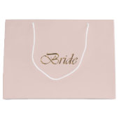 Bride blush roze gouden script elegant chic bruilo groot cadeauzakje (Voorkant)
