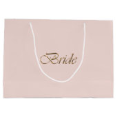 Bride blush roze gouden script elegant chic bruilo groot cadeauzakje (Achterkant)