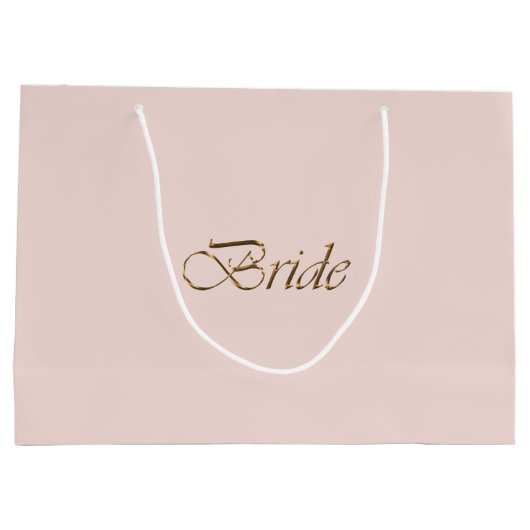 Bride blush roze gouden script elegant chic bruilo groot cadeauzakje (Achterkant)