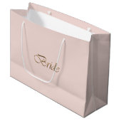 Bride blush roze gouden script elegant chic bruilo groot cadeauzakje (Voorkant Gekanteld)