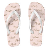 Bride blush roze goudkalligrafiepatroon elegant teenslippers (Voetbed)