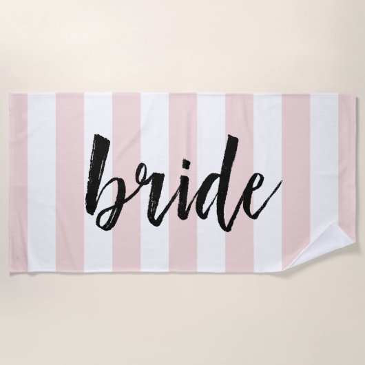 Bride | Blush Stripe Strandlaken (Voorkant)