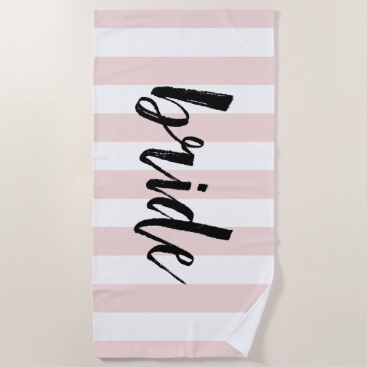 Bride | Blush Stripe Strandlaken (Voorkant)