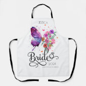 Bride boho Floral Butterfly Kitchen Gift Schort (Voorkant)