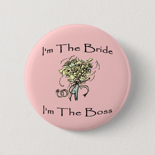 Bride Boss Ronde Button 5,7 Cm (Voorkant)