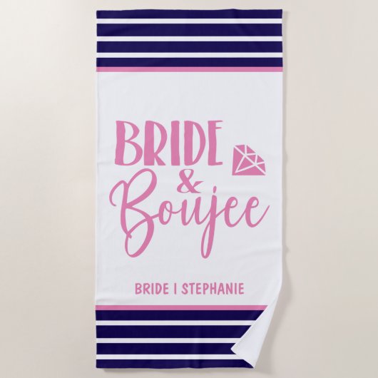 Bride & Boujee Personalized Bride Strandlaken (Voorkant)