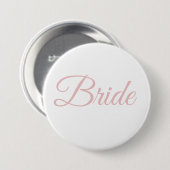 Bride Bridal Partij Blush Pink Whie Wedding Classy Ronde Button 7,6 Cm (Voorkant /achterkant)