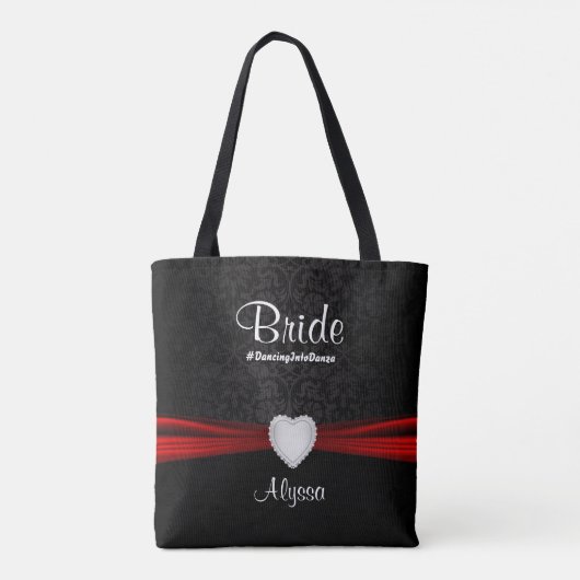 Bride - Bride van het Zwarte en Rode Team Tote Bag (Achterkant)