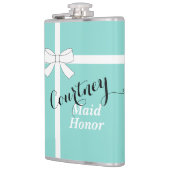 BRIDE & Bridesmaid Blauwgroen Bridal Party Maid of Heupfles (Links)