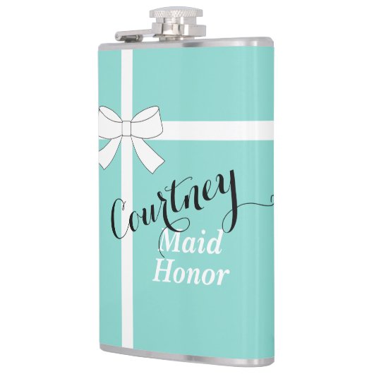 BRIDE & Bridesmaid Blauwgroen Bridal Party Maid of Heupfles (Links)