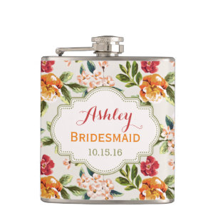 Bride Bridesmaid Classy  Floral Wedding Heupfles