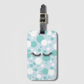 BRIDE & Bridesmaids Blauwgroen Polka Dot Bridal Pa Bagagelabel (Voorkant (verticaal))