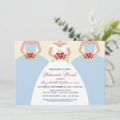 Bride & Bridesmaids' Brunch Invite (sky blue) Kaart (Staand voorkant)