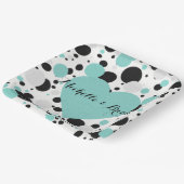 BRIDE & Bridesmaids Shimmer Blue Polka Dot Party Papieren Bordje (Gebogen)