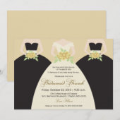 Bride & Bridesmaids Vrijgezellenfeest Invite (goud Kaart (Voorkant / Achterkant)