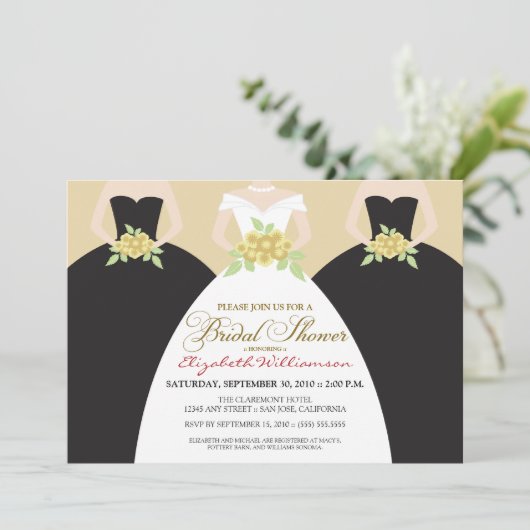 Bride & Bridesmaids Vrijgezellenfeest nodigt (zwar Kaart (Staand voorkant)