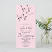 Bride & Bruidegom Minimalistisch Roze Huwelijkspro (Staand voorkant)