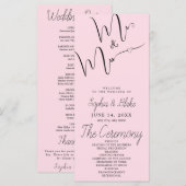 Bride & Bruidegom Minimalistisch Roze Huwelijkspro (Voorkant / Achterkant)