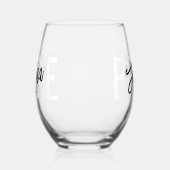 Bride Brush Script Modern Wijnglas Zonder Voet (Links)