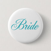 Bride Button in Aqua Blue (Voorkant)