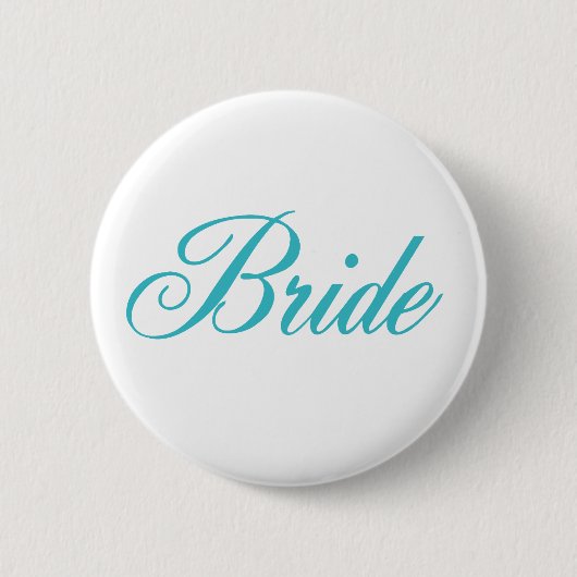 Bride Button in Aqua Blue (Voorkant)
